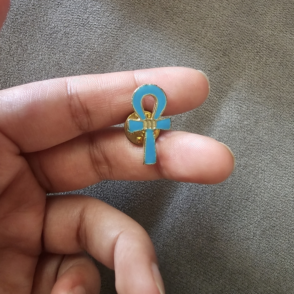 Egyptian Turquoise Ankh Pin